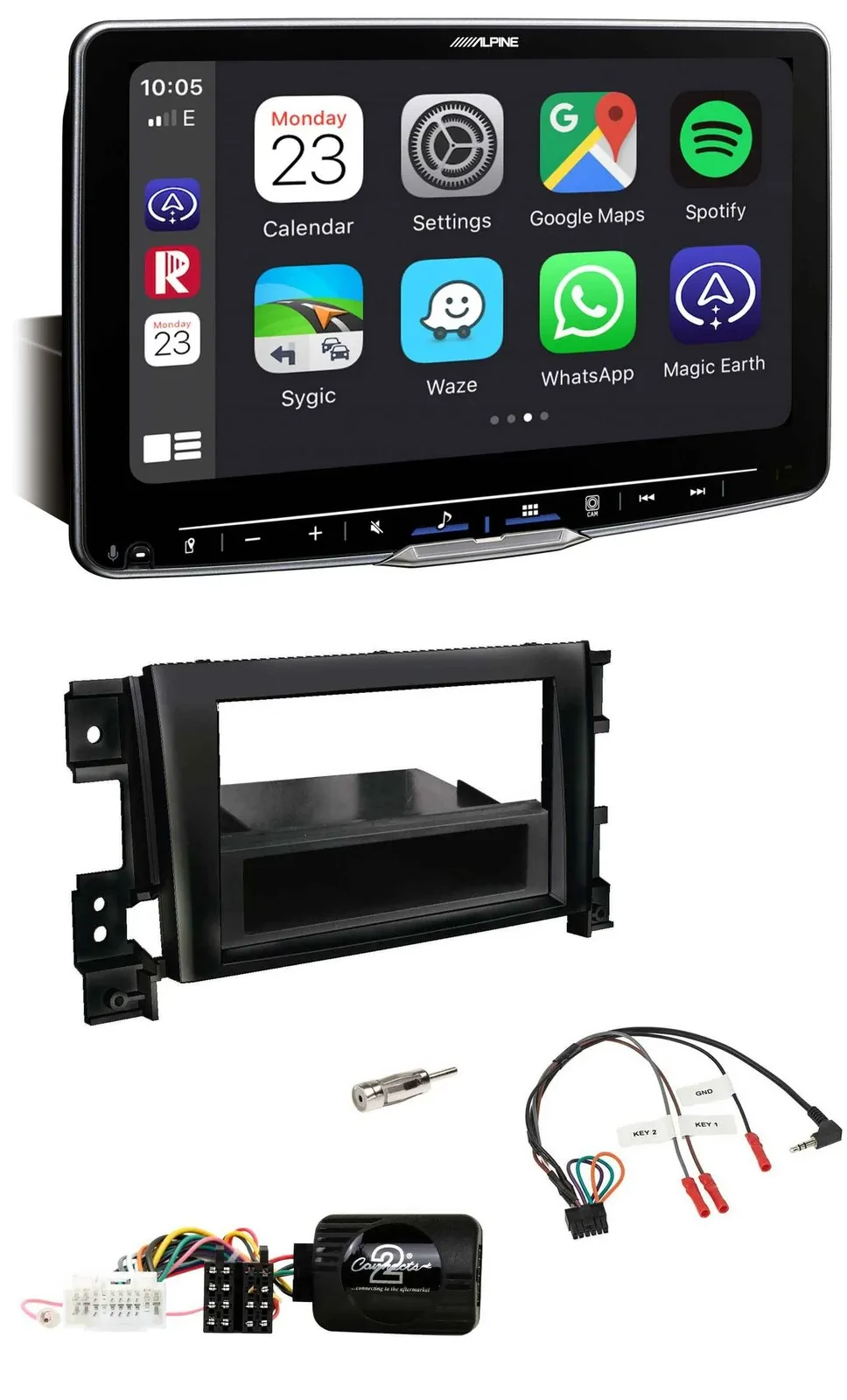 Alpine Bluetooth Lenkrad USB DAB Autoradio für Suzuki Grand Vitara 2005-2011