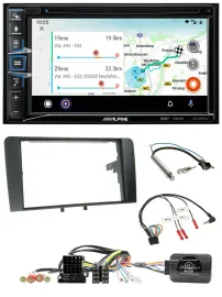 Alpine Bluetooth TMC USB DAB 2DIN Lenkrad Navigation für Audi A3 Symphony ISO 8P