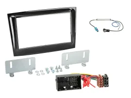 Einbauset Doppel DIN Autoradio für Fiat Doblo ab 2015 piano schwarz