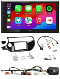 Автомагнитола JVC 2DIN DAB Bluetooth USB для Kia Rio UB с 2015, черный (piano black)
