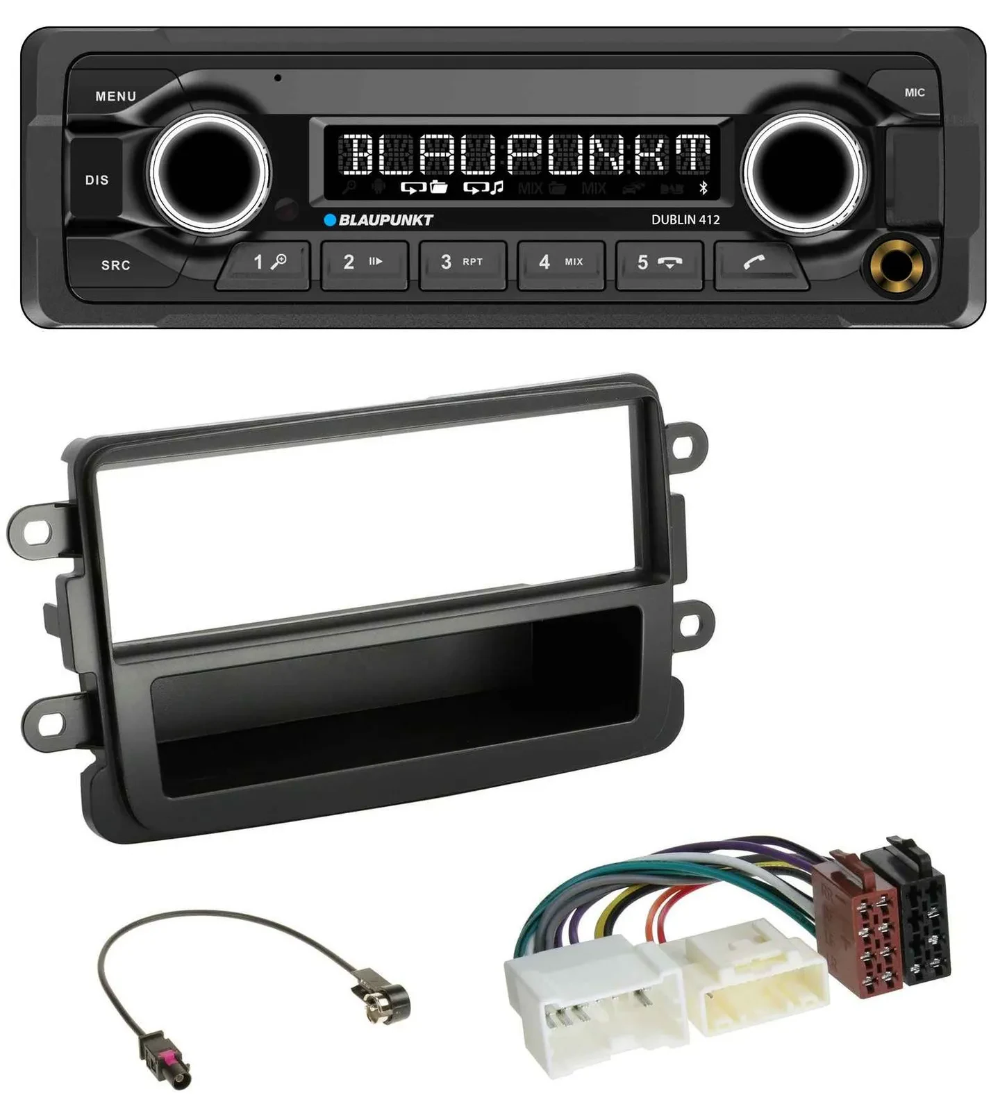 Автомагнитола Blaupunkt MP3, Bluetooth, USB, AUX для Dacia Lodgy/Duster/Dokker/Sandero