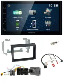 Kenwood 2DIN Bluetooth Lenkrad USB DAB Autoradio für Citroen Jumper ab 14 schwar