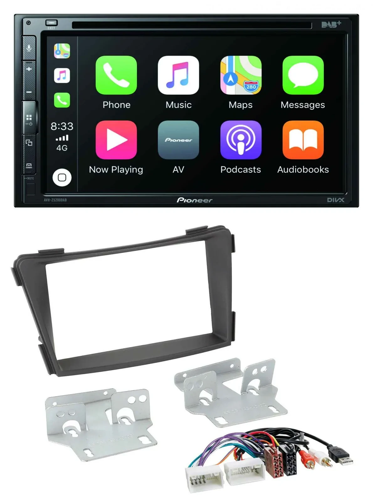Pioneer DVD 2DIN MP3 DAB Bluetooth USB Autoradio für Hyundai i40 ab 2011 VF schw
