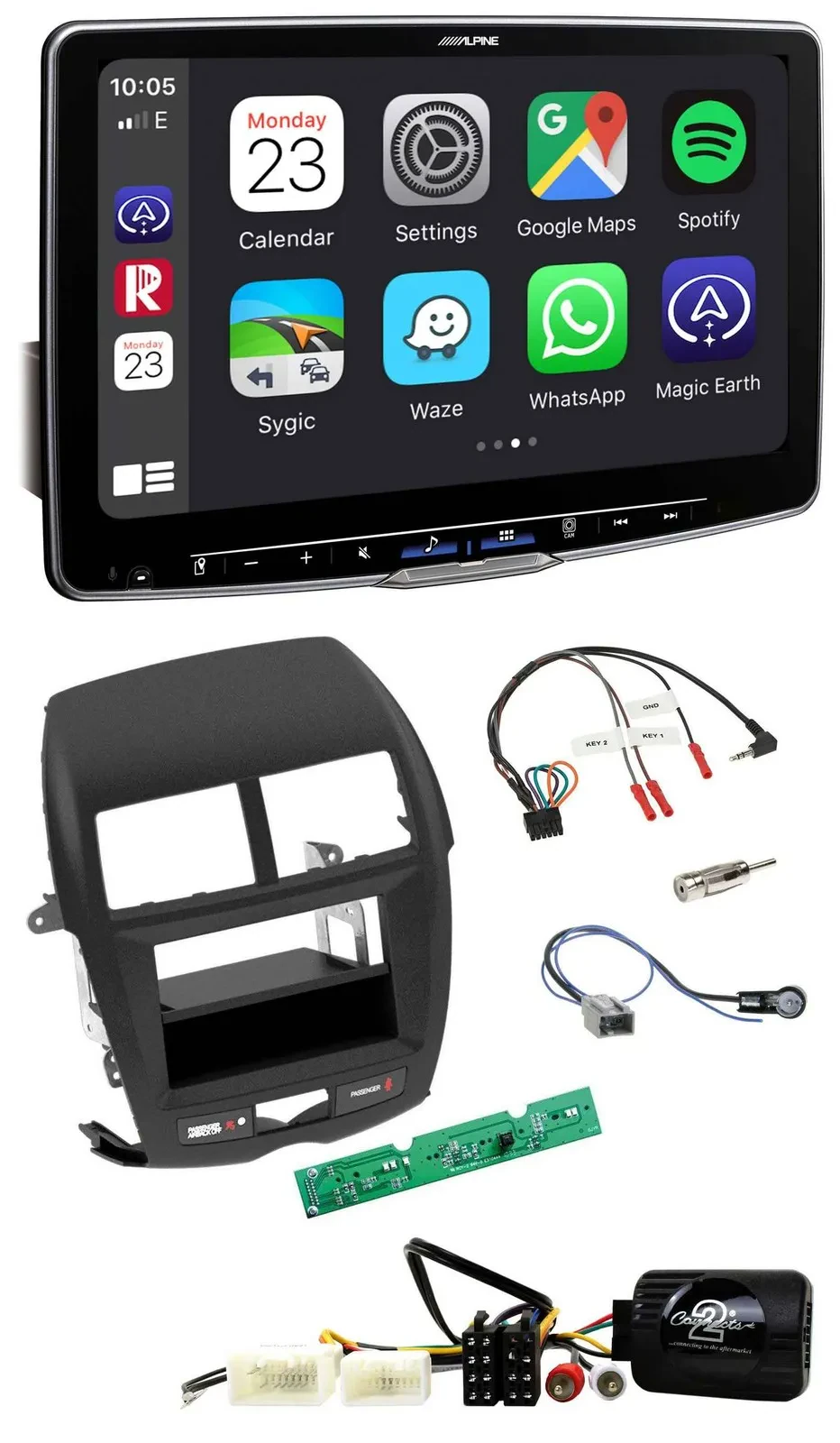 Alpine Lenkrad USB Bluetooth DAB Autoradio für Mitsubishi ASX 2010-2014