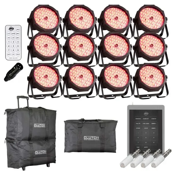 Eliminator Lighting MEGA GO PAR 64E Rechargeable Par Cans (12-Pack) w Remote ...