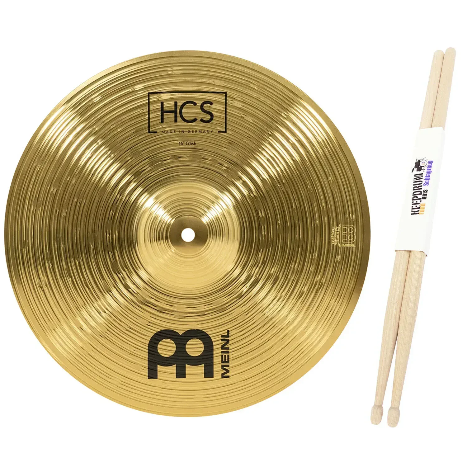 Тарелка барабанная MEINL 14" HCS Crash с палочками