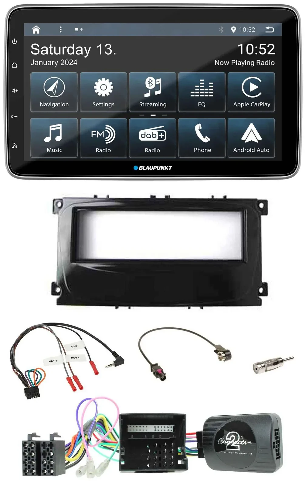 Автомагнитола Blaupunkt USB DAB SD Bluetooth для Ford Mondeo/S-Max, CAN-Bus, с поддержкой кнопок на руле