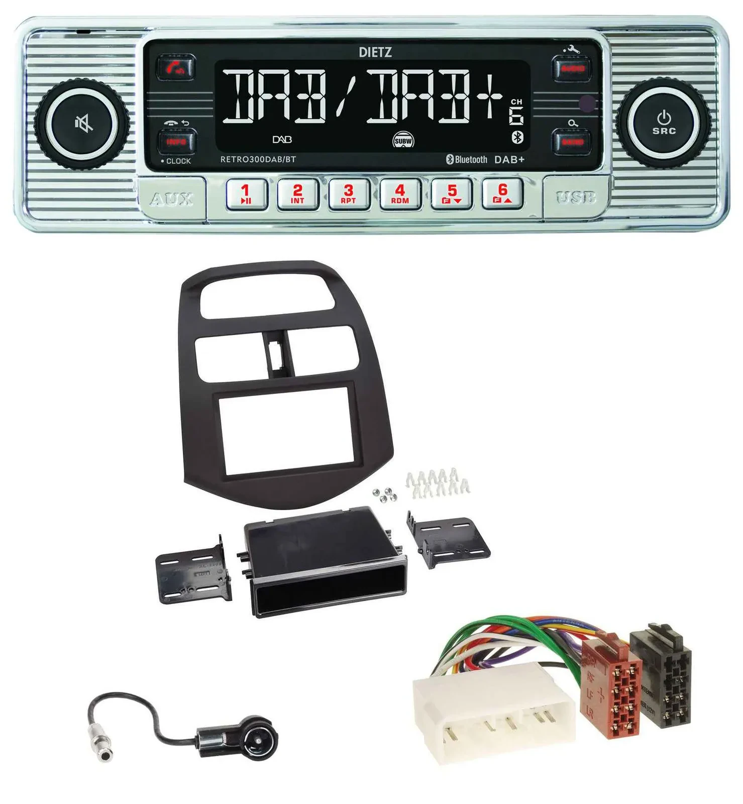 Dietz Bluetooth MP3 DAB USB Autoradio für Chevrolet Spark (KLM 2012-2013)