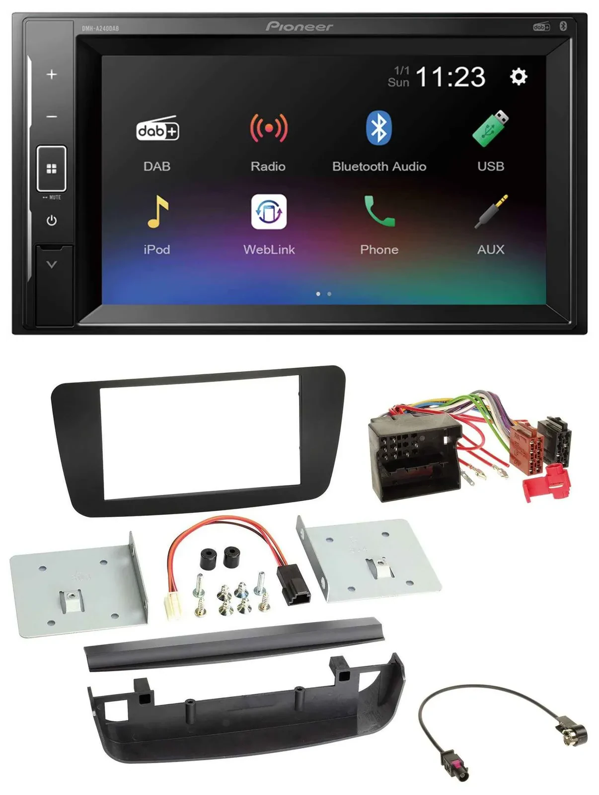 Pioneer DAB MP3 2DIN Bluetooth USB Autoradio für Mercedes A-Klasse W176 2012-201