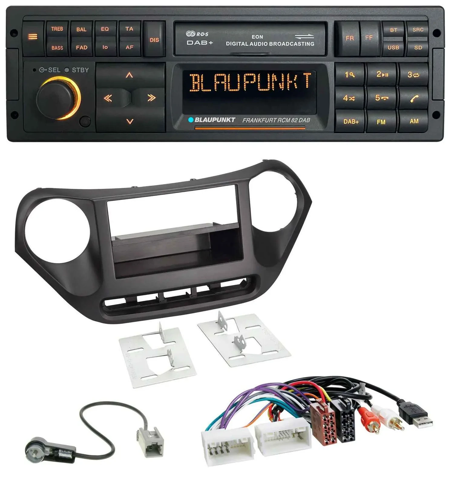 Blaupunkt USB DAB SD MP3 Bluetooth Autoradio für Hyundai i10 (ab 2013) AUX USB