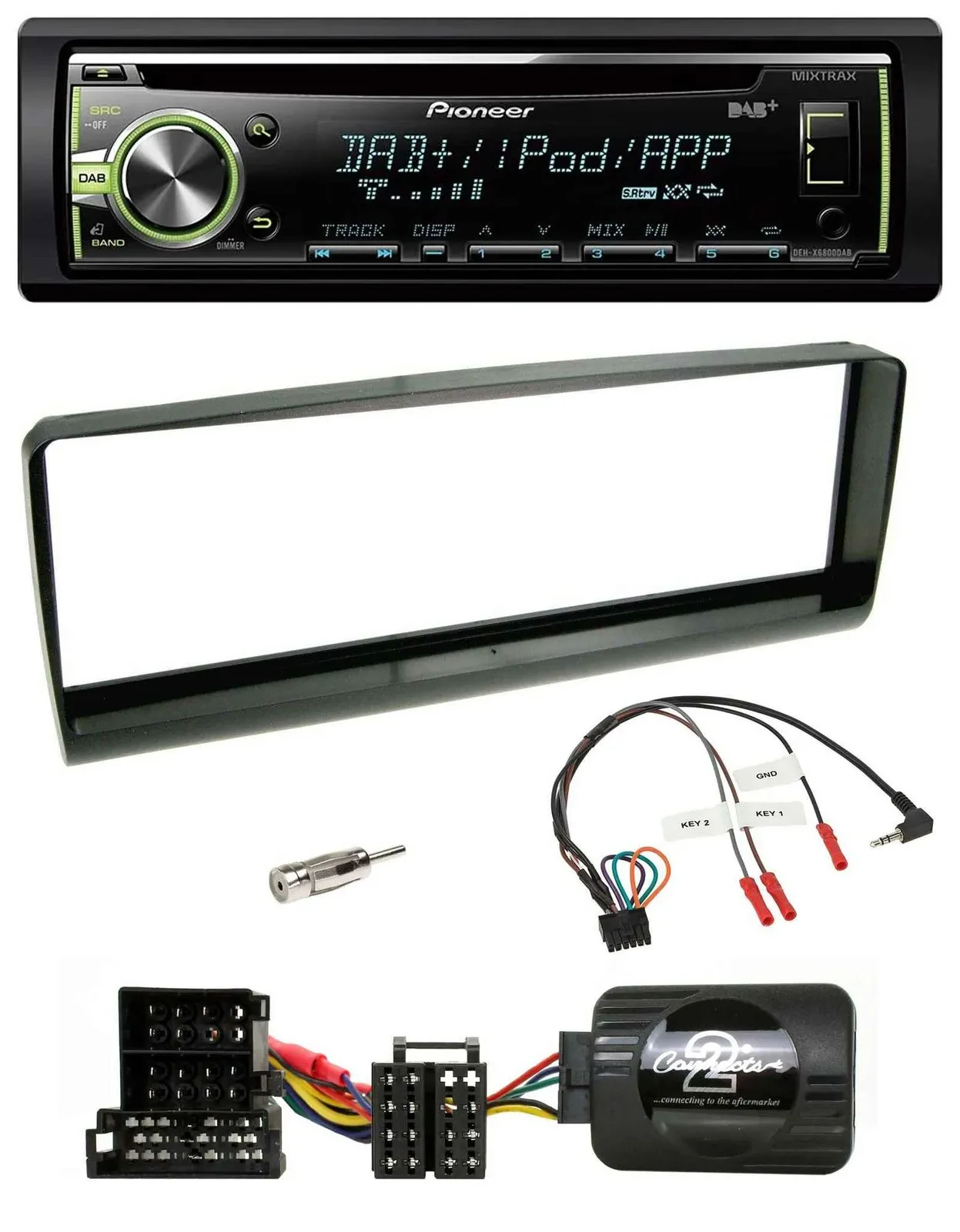 Pioneer DAB USB MP3 Lenkrad CD Autoradio für Alfa Romeo 156 00-01 schwarz