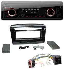 Blaupunkt SD USB 1DIN MP3 AUX Autoradio für Lancia Y ab 12 schwarz glänzend