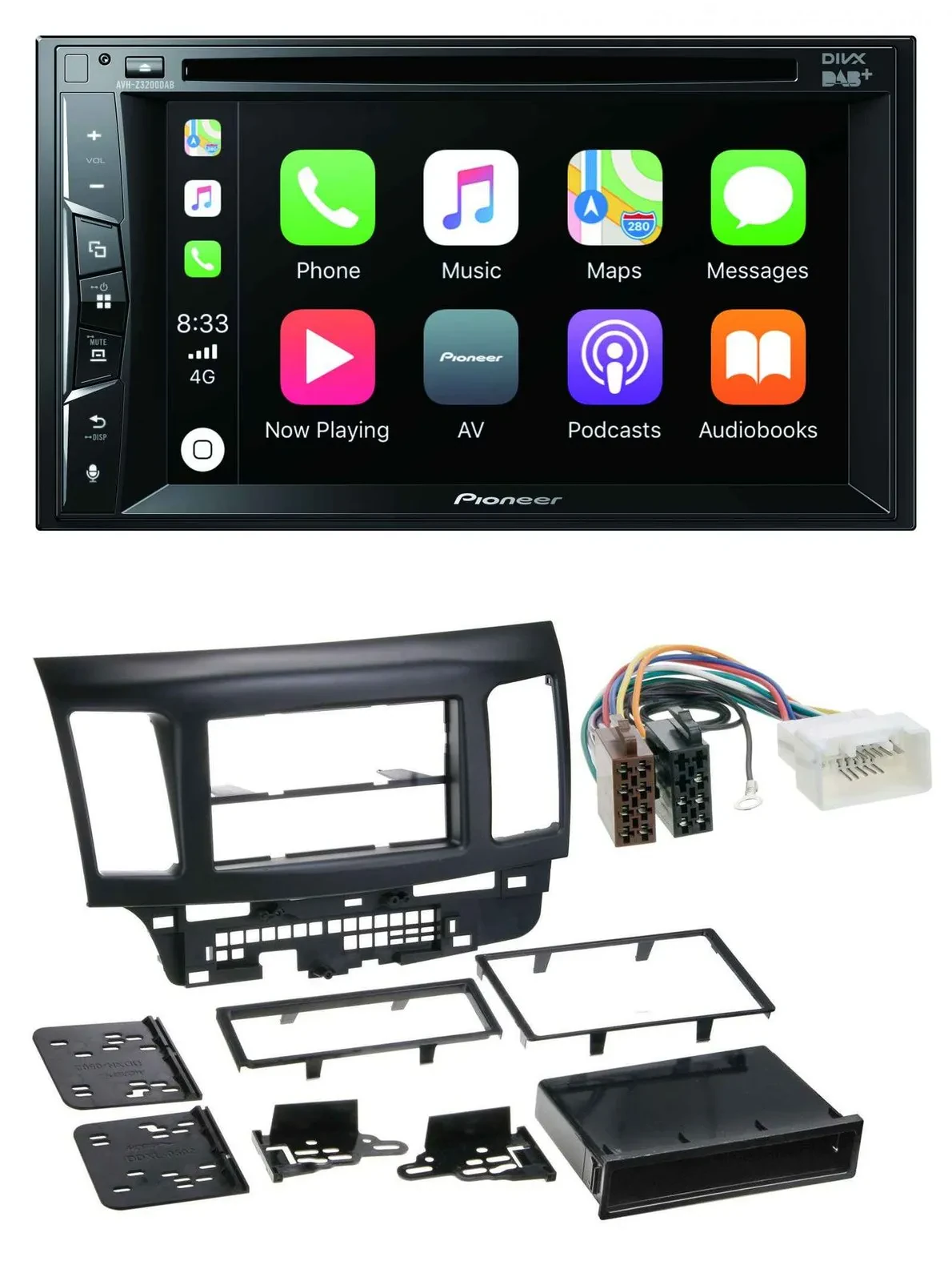 Pioneer MP3 USB DVD Bluetooth DAB 2DIN Autoradio für Mitsubishi EVO Lancer ab 08
