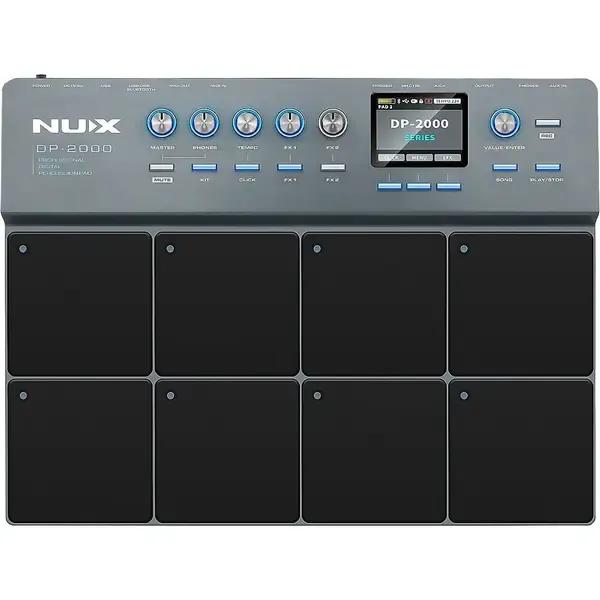 NUX DP-2000 Digital Percussion Pad w/8 Velocity Sensitive Pads/FX/Bluetooth Blk