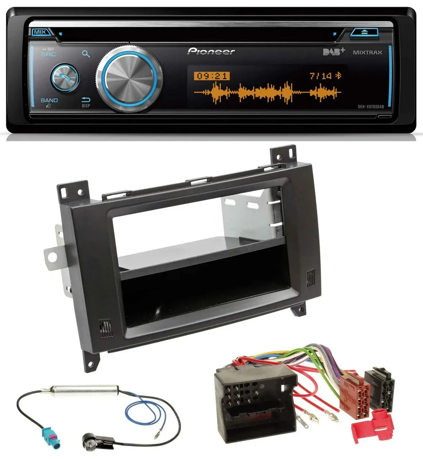 Автомагнитола Pioneer для Mercedes Viano/Vito 2006–2014 CD USB Bluetooth DAB MP3 черная