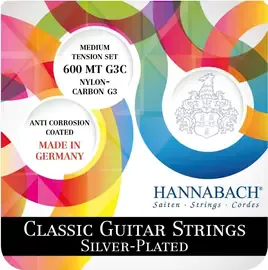 Струны для классической гитары Hannabach 600MT-G3C Silver Plated Medium Tention