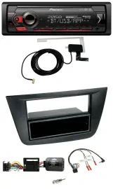 Автомагнитола Pioneer DAB, USB, Bluetooth для Seat Altea/Toledo (2004–2009), черная, с поддержкой кнопок на руле