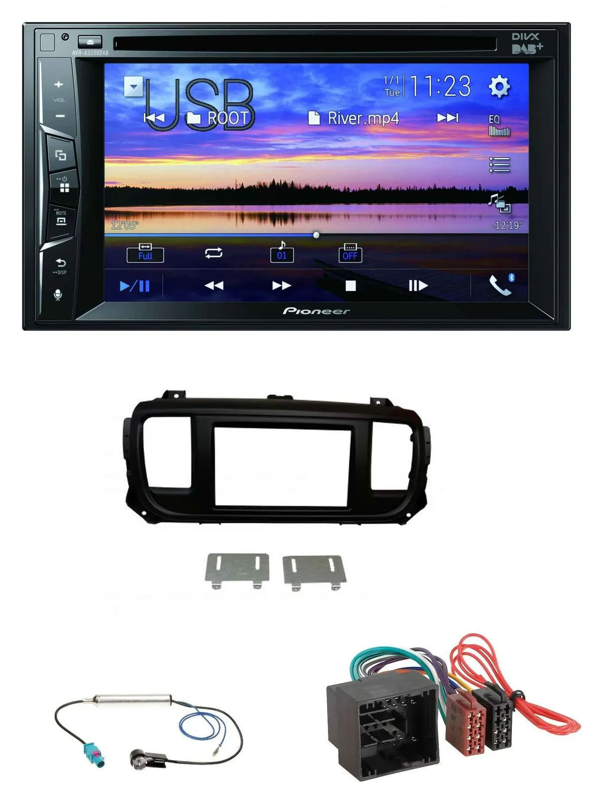 Pioneer Bluetooth 2DIN USB DVD DAB MP3 Autoradio für Citroen Jumpy Spacetourer a
