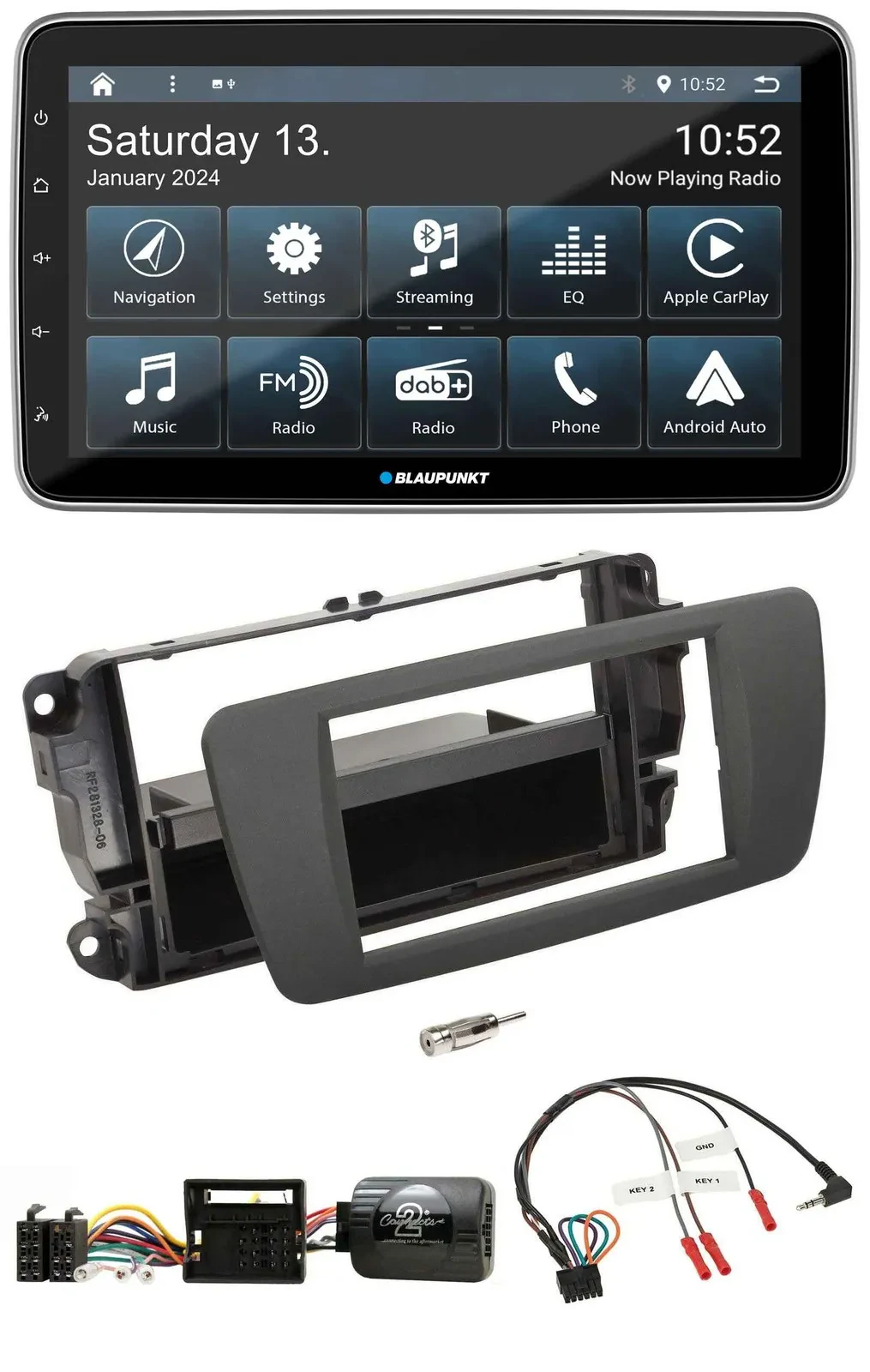 Blaupunkt USB DAB SD Lenkrad Bluetooth Autoradio für Seat Ibiza tuam grey