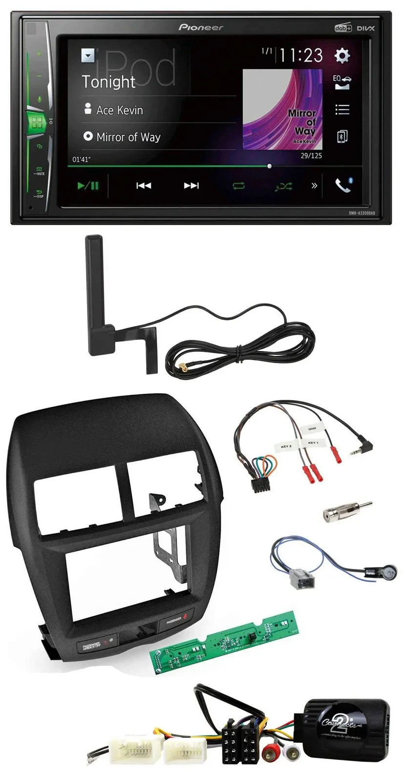 Автомагнитола Pioneer 2DIN, Bluetooth, DAB, MP3 для Mitsubishi ASX 2010–2014