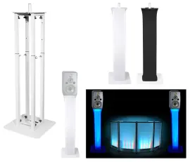 (1) Rockville White Adjustable Totem Stand For Adam Audio S3X-V 10" Speaker