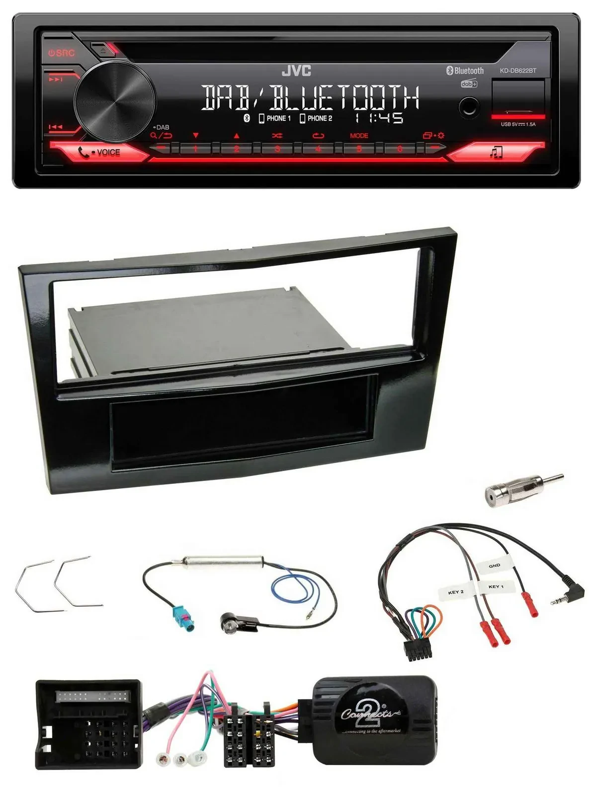 JVC CD DAB USB Bluetooth Lenkrad Autoradio für Opel Astra H Corsa D Zafira B Kla