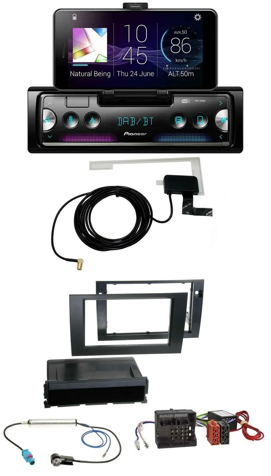 Автомагнитола для Audi A4 B7 (2004–2008), активная система Symphony Pioneer DAB, Bluetooth, USB, MP3