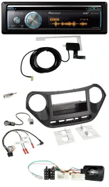 Pioneer Bluetooth DAB Lenkrad USB CD Autoradio für Hyundai i10 ab 2014 schwarz