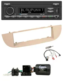 Автомагнитола для Fiat 500 (с 2007) Blaupunkt USB DAB Bluetooth перламутрово‑серый/бежевый