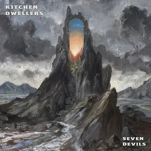 Виниловая пластинка Kitchen Dwellers - Seven Devils - Blue & Orange Galaxy [New Vinyl LP] Blue, Colo