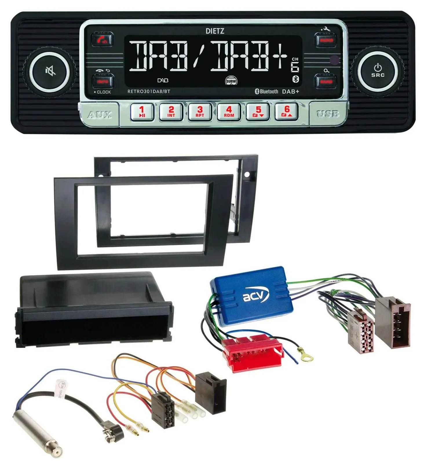 Автомагнитола Dietz USB DAB MP3 Bluetooth для Audi A4 B6/B7 (2001–2008), система Symphony
