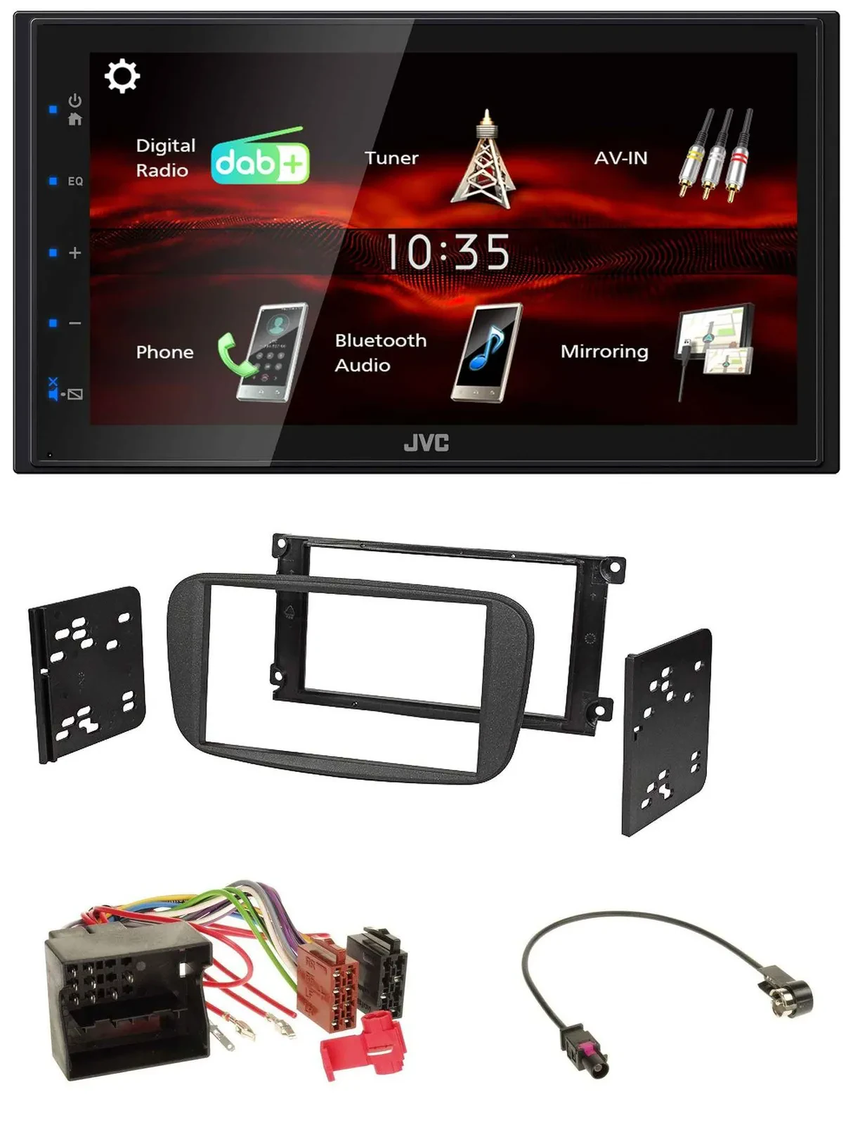 JVC USB Bluetooth MP3 DAB 2DIN Autoradio für Ford Focus C-Max Galaxy ab 2007 sch