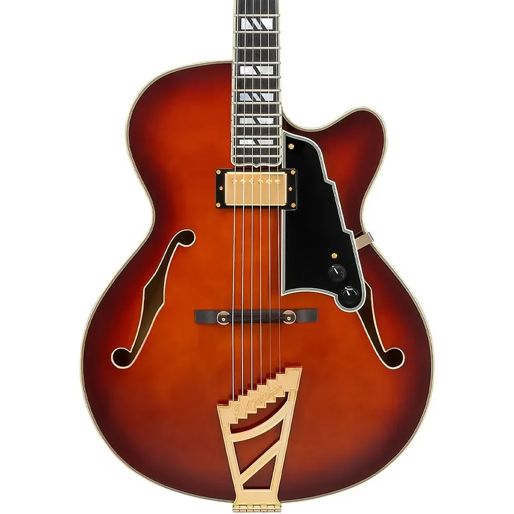 Электрогитара полуакустическая D'Angelico Excel 16 HB Hollowbody, Seymour Duncan '59 Humbucker, 25", 22 лада, Amaretto Burst, с кейсом