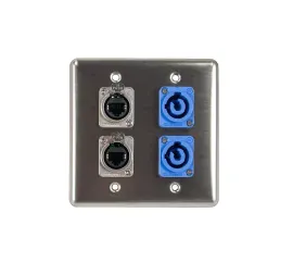 Elite Core Quad Wall Plate w/2 Tactical Ethernet and 2 Power on A Connections...