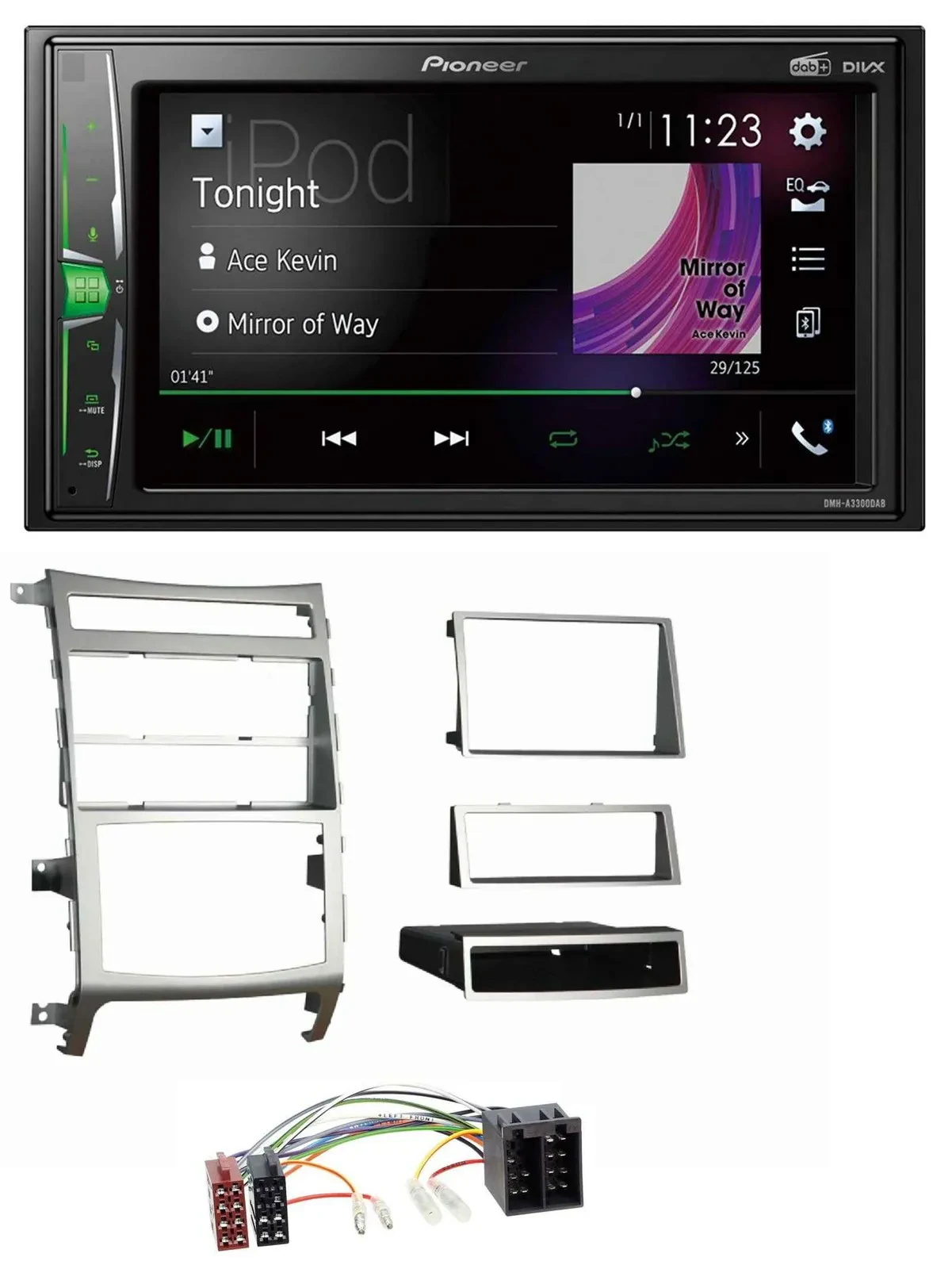 Pioneer 2DIN MP3 DAB USB Bluetooth Autoradio für Hyundai ix55 2009-2012 silber