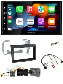 Kenwood DAB USB Bluetooth 2DIN Lenkrad Autoradio für Citroen Jumper ab 14 schwar