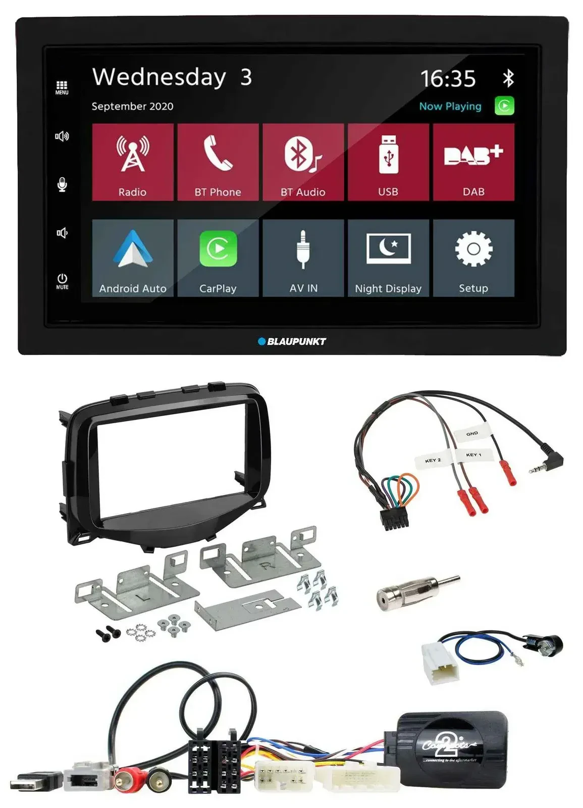 Blaupunkt DAB Bluetooth USB Lenkrad 2DIN Autoradio für Toyota Aygo 2014-2021