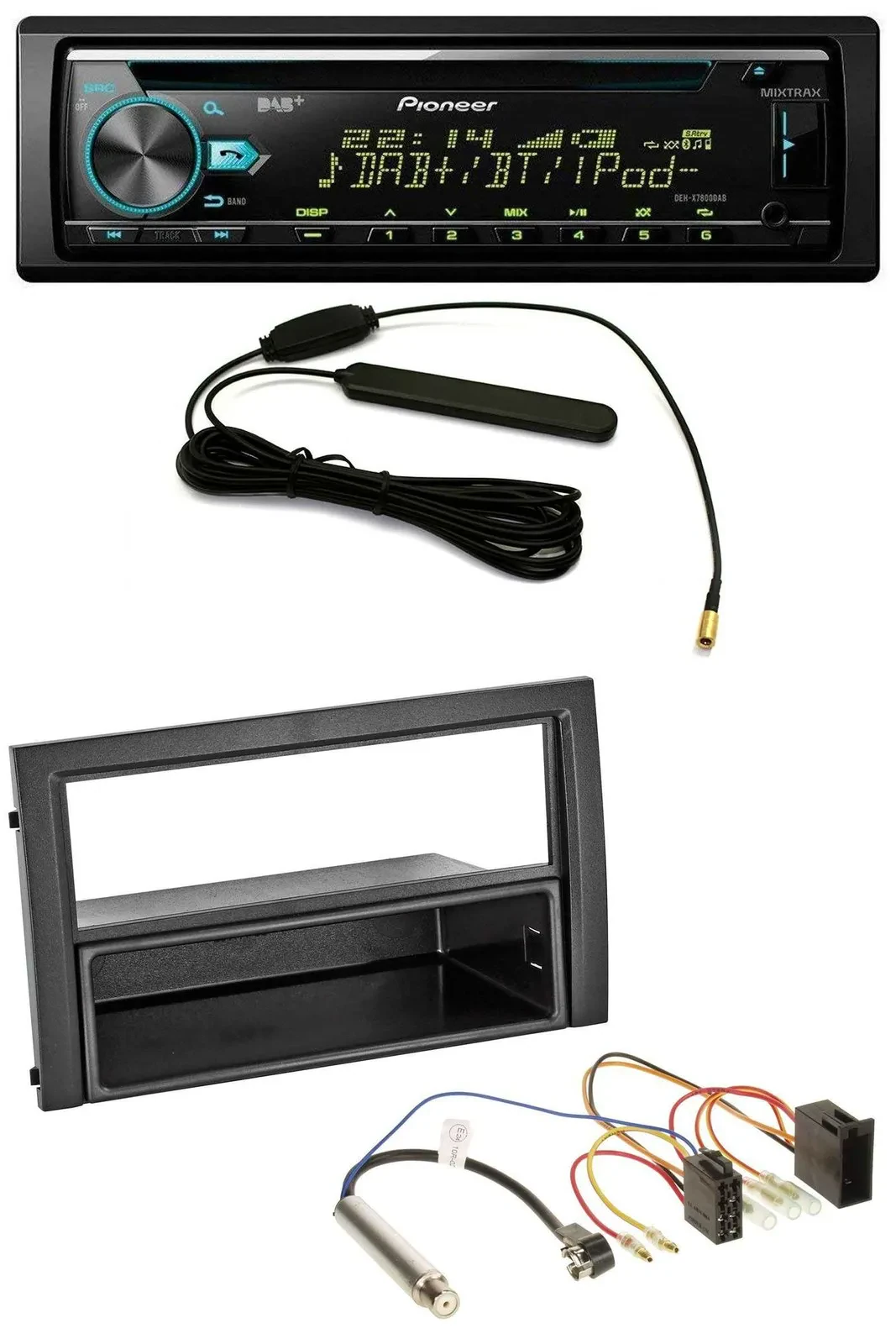 Автомагнитола Pioneer CD/MP3, USB, AUX, DAB для Skoda Fabia (2004–2007) 6Y Facelift, ISO