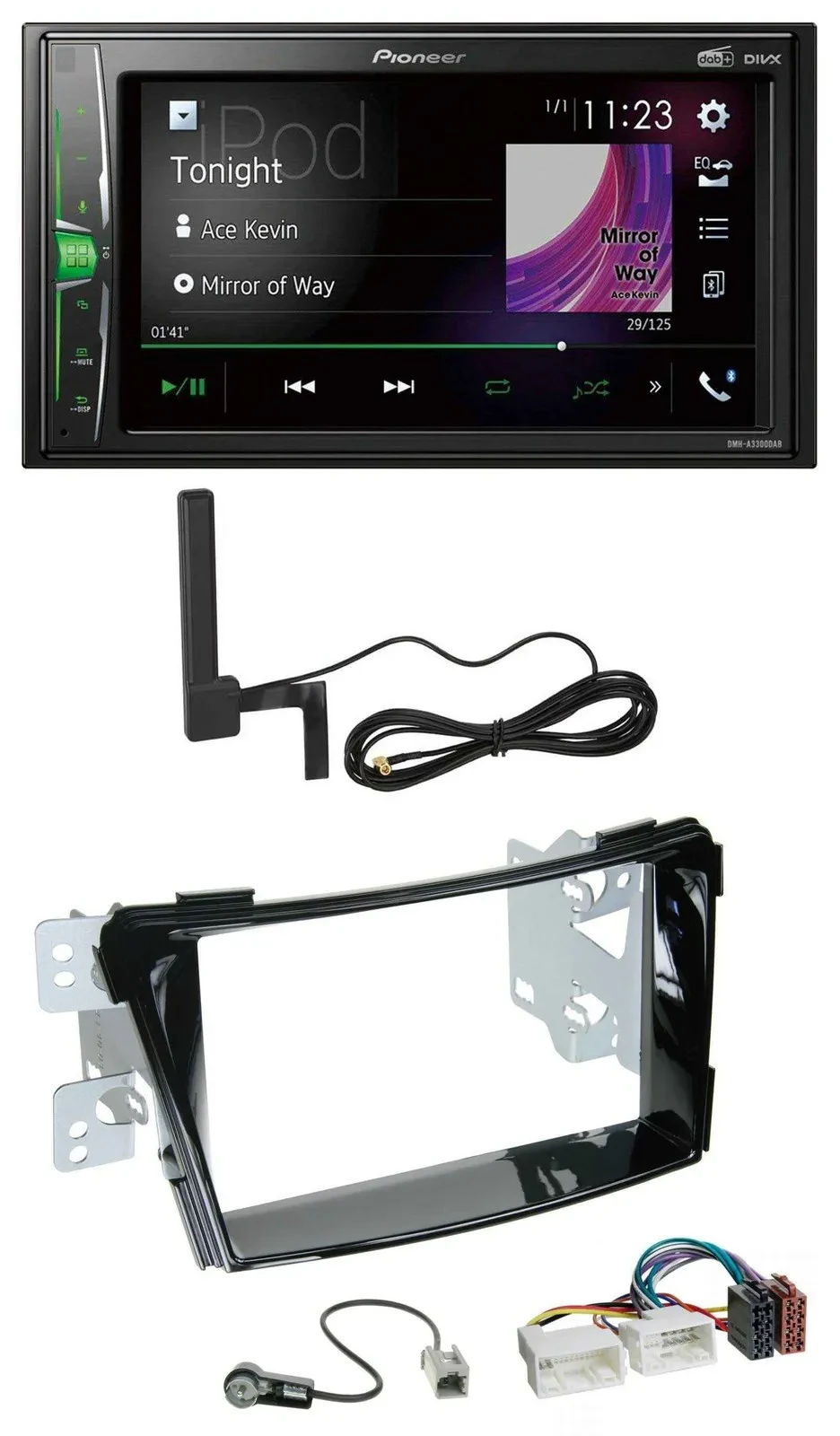 Автомагнитола для Hyundai i40 Pioneer 2-DIN, DAB, Bluetooth, MP3, AUX, черный (глянцевый)