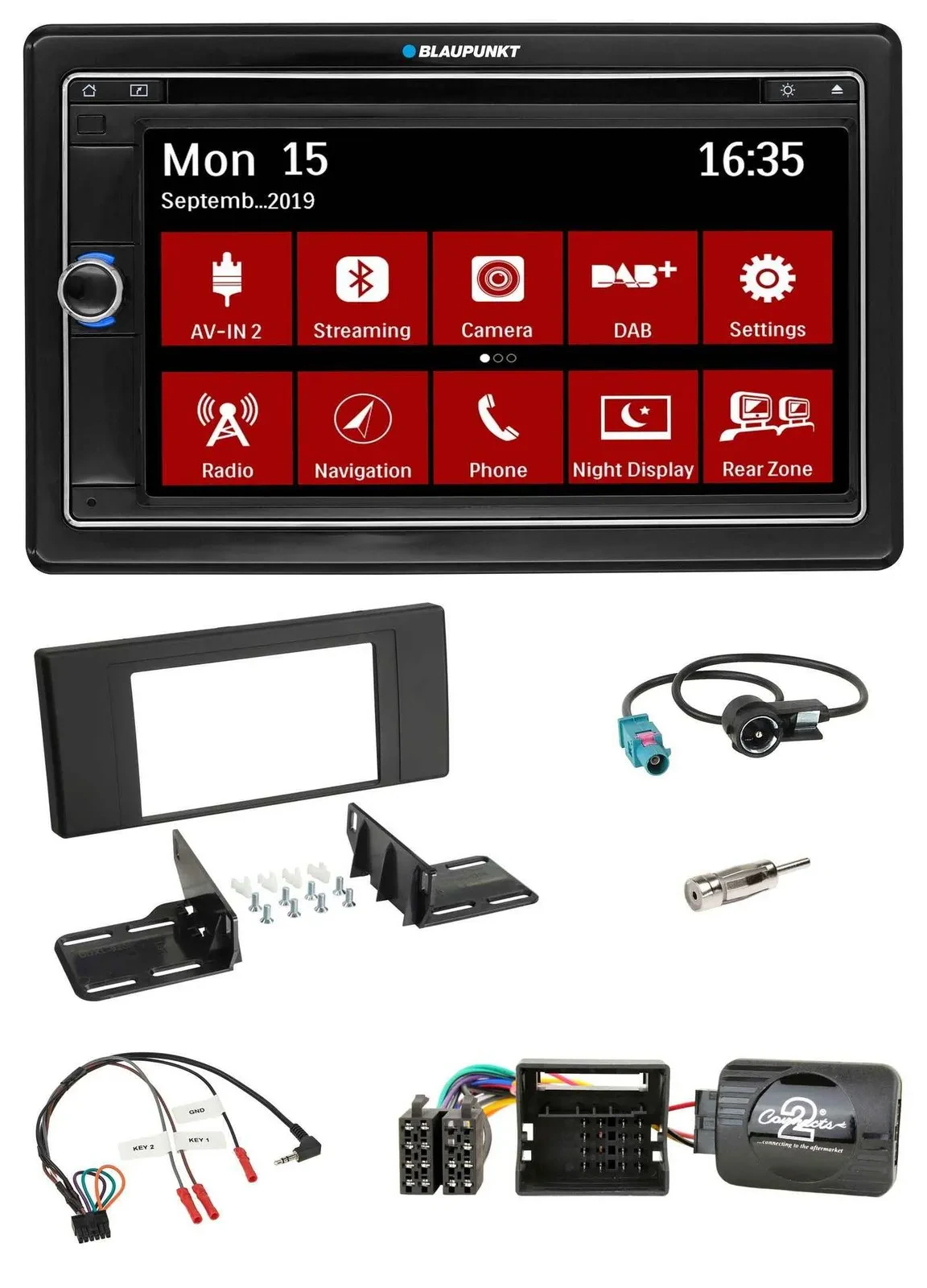 Blaupunkt Lenkrad DAB TMC 2DIN USB Bluetooth Navigation für BMW X5 E53 2000-2006