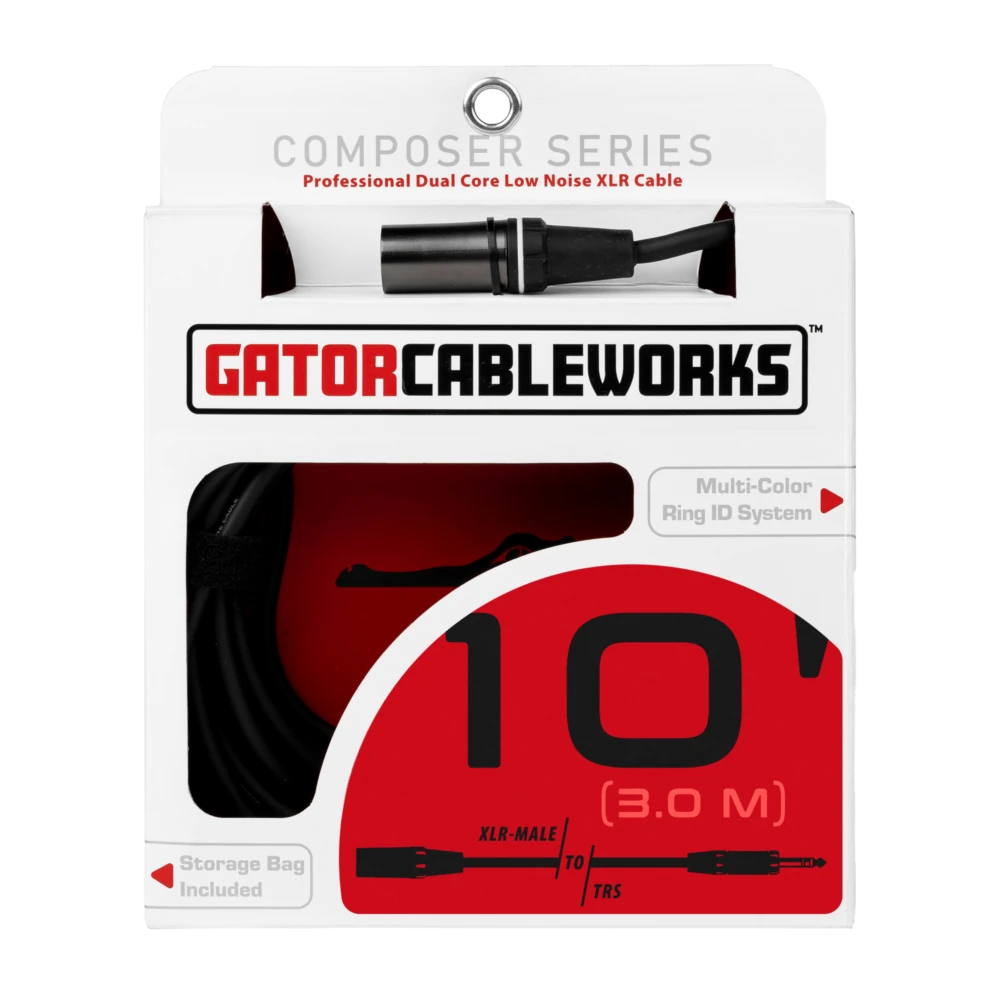 Коммутационный кабель Gator GCWC-XLR-10MTRS Composer Series Balanced Black 3 м