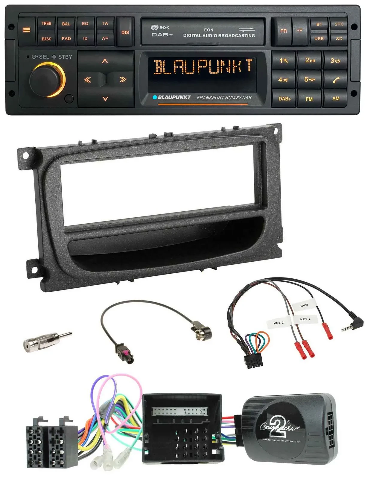Blaupunkt USB DAB SD Lenkrad Bluetooth Autoradio für Ford C-Max Focus Can 07-10