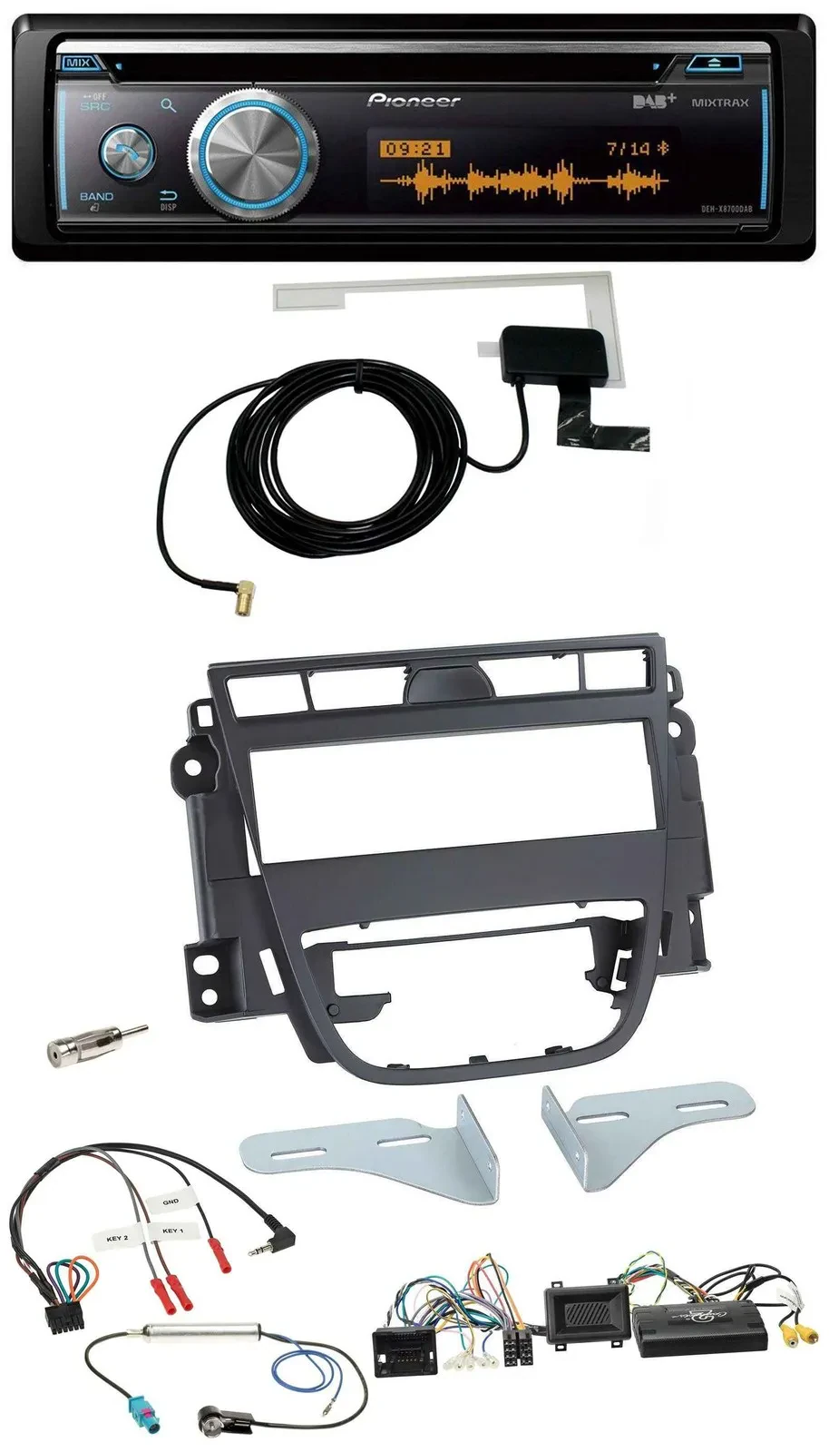 Pioneer Bluetooth DAB Lenkrad USB CD Autoradio für Opel Meriva B ab 2010