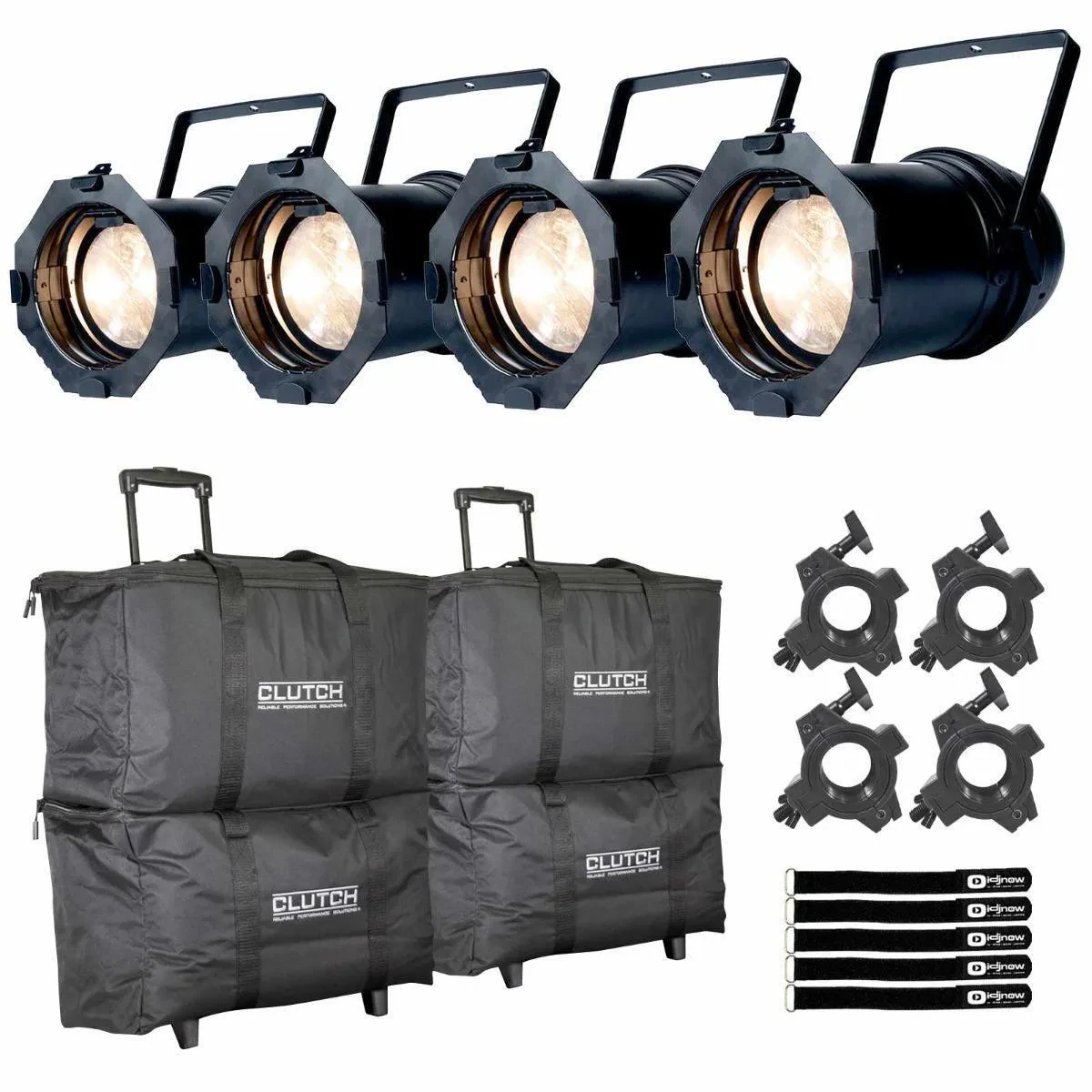 Прожектро American DJ Par Z100 3K2 100W 3000K Warm White C.O.B. LED с аксессуарами (4 штуки)