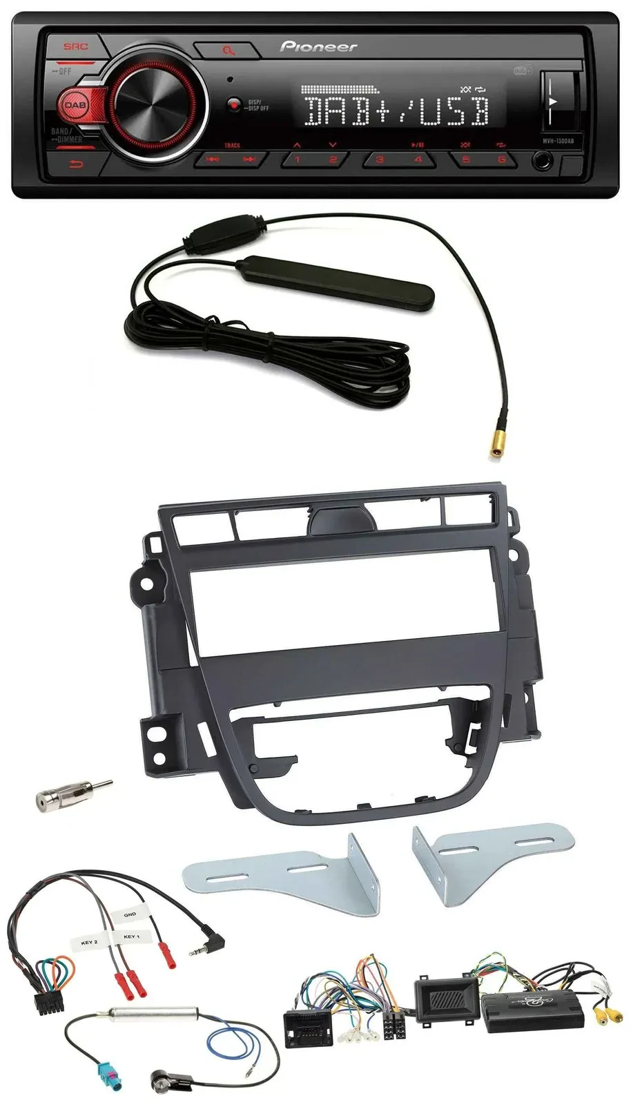 Автомагнитола Pioneer 1-DIN, DAB, USB, MP3, совместима с кнопками на руле, для Opel Meriva B (с 2010)