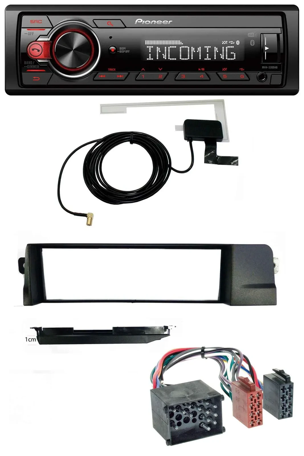 Pioneer USB MP3 DAB Bluetooth Autoradio für BMW 3er E46 Profiversion Rundpin