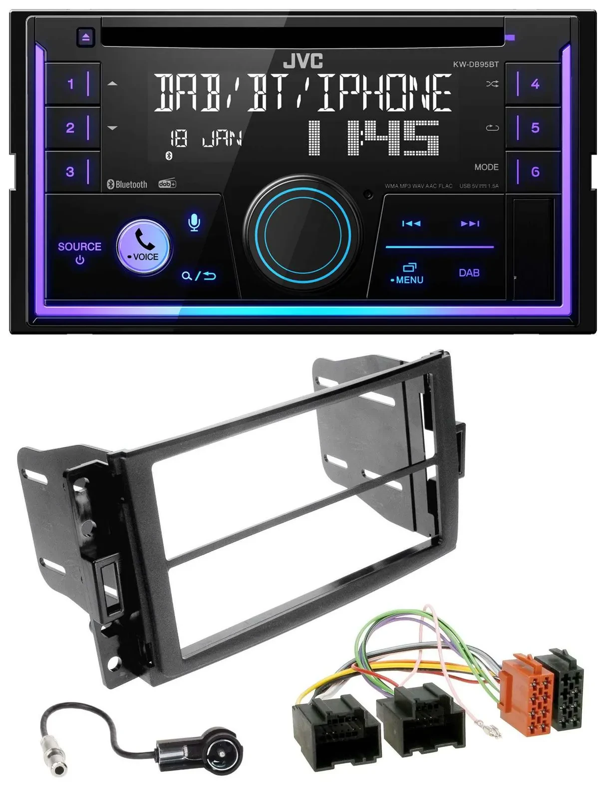 JVC MP3 USB 2DIN DAB Bluetooth CD Autoradio für Chevrolet Corvette 05-13 Uplande