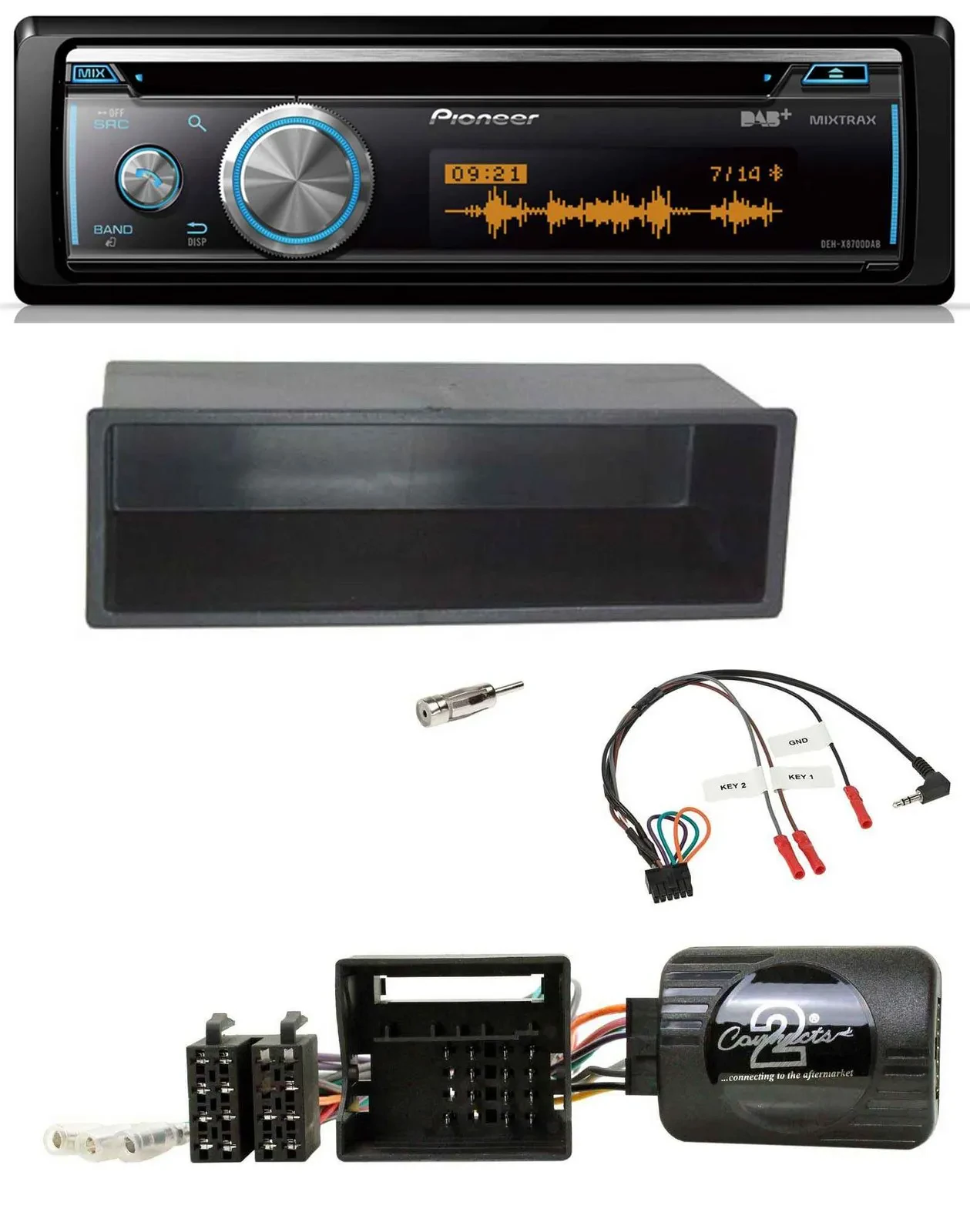 Pioneer Lenkrad DAB USB CD Bluetooth Autoradio für Citroen C2 2006-2010 C3 2006-