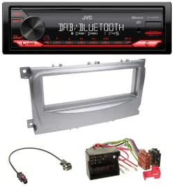 JVC Bluetooth USB DAB MP3 Autoradio für Ford Galaxy C-Max Focus ab 2007 silber