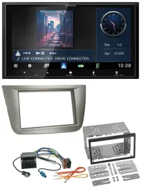 Kenwood Bluetooth 2DIN USB DAB MP3 Autoradio für Seat Altea XL Altea Toledo silb